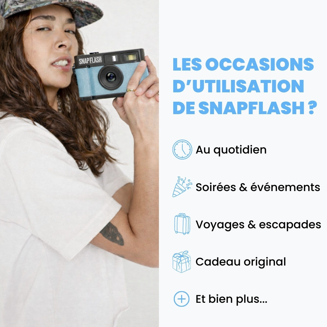 Snapflash - Caméra vintage| Bleu