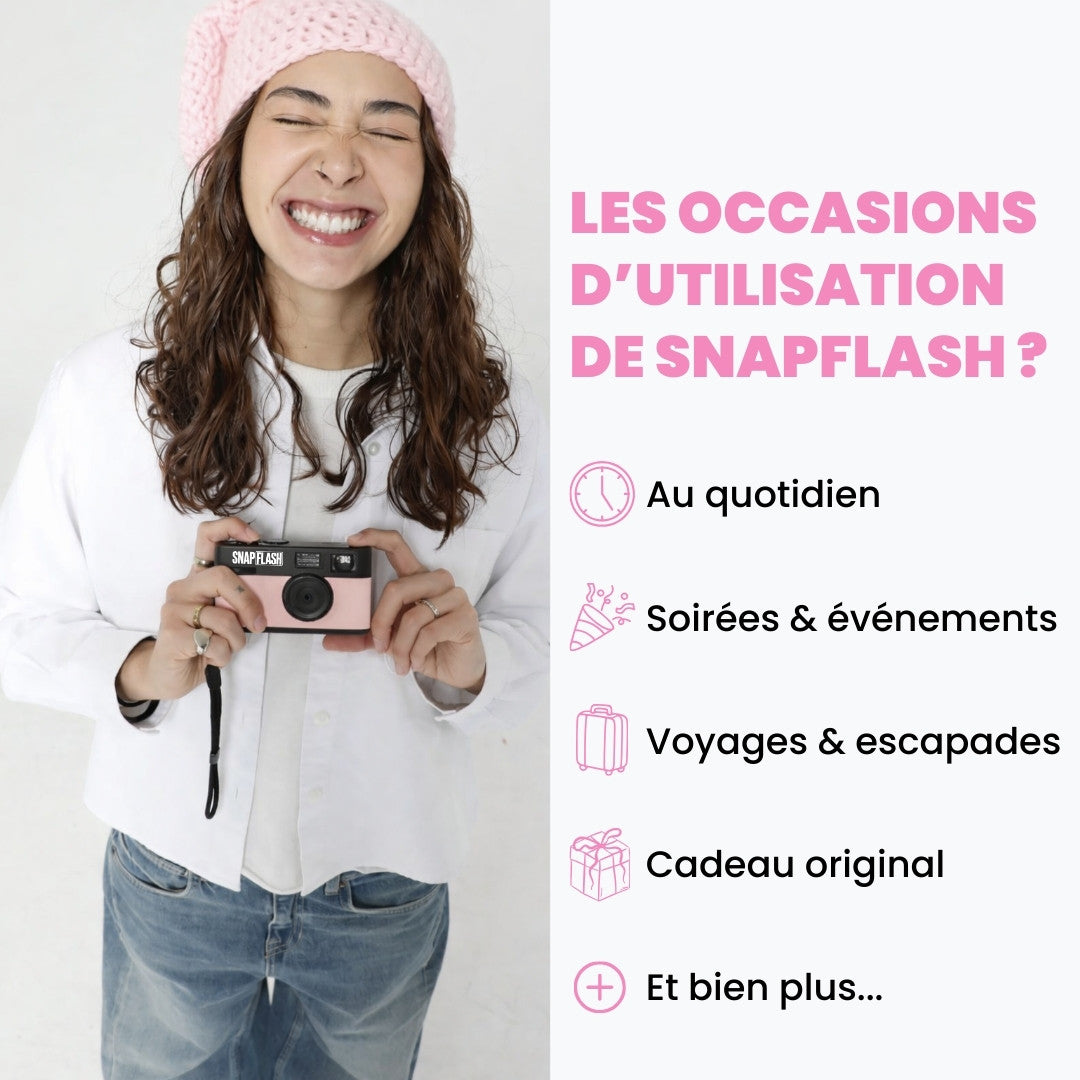 Snapflash - Caméra Vintage | Rose