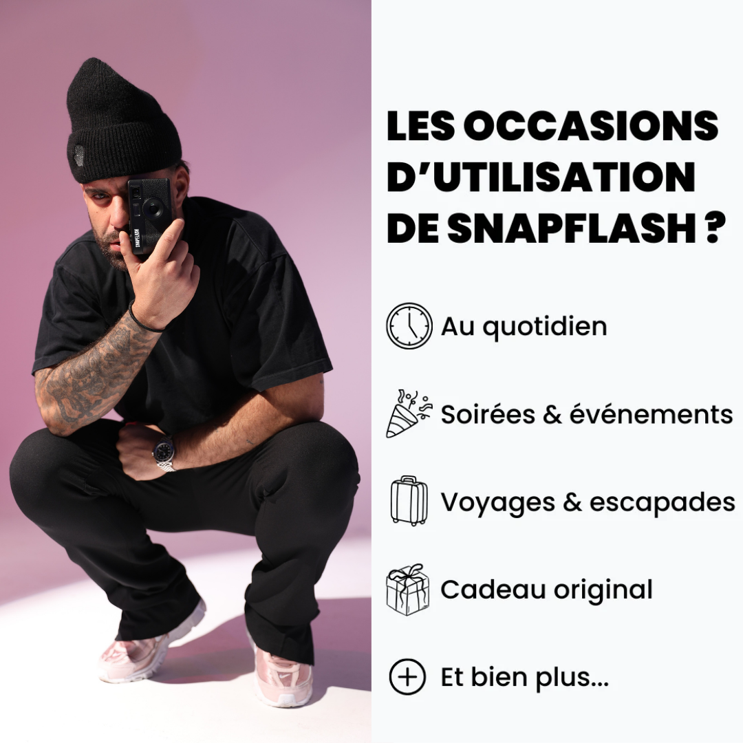 Snapflash - Caméra Vintage | Noir