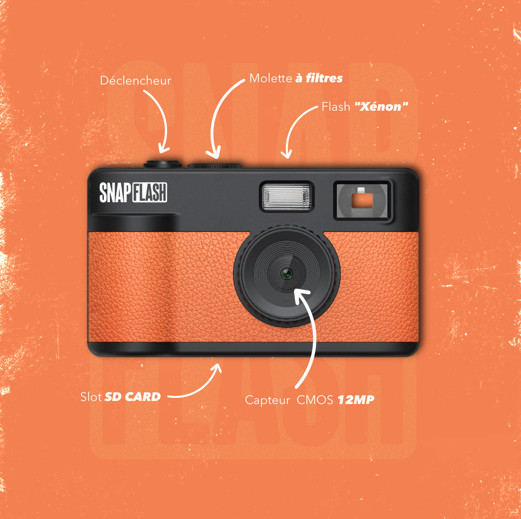 Snapflash - Caméra Vintage | Orange